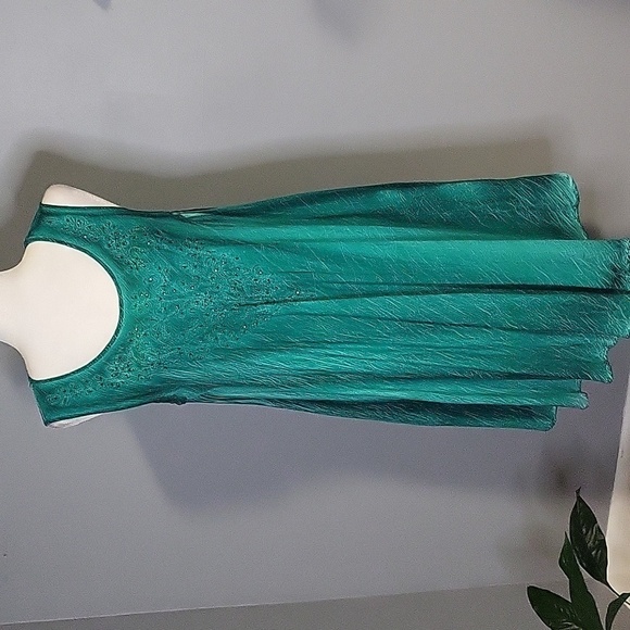 Advance Green Tie Dye Sequined Pullover Dress or Coverup with Pockets OSFM - Picture 1 of 7